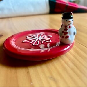 3 for $15 - Snowman Christmas  Red Mug Plate/Cover